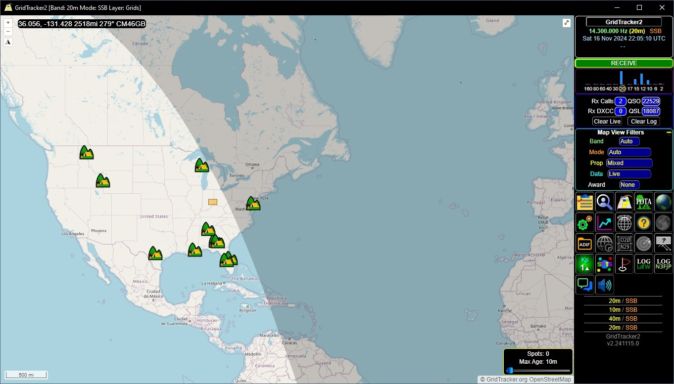 GridTracker2 Window in N3FJP Connected Mode