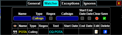 GridTracker2 Call Roster Watcher for "CQ POTA"