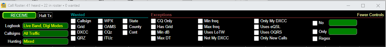 "The Call Roster Controls"