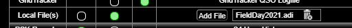 "Local log files row of log settings"