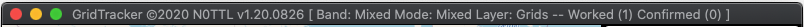 "The titlebar from GridTracker running on MacOS"