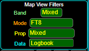 "The Map View Filters section of the Control Panel