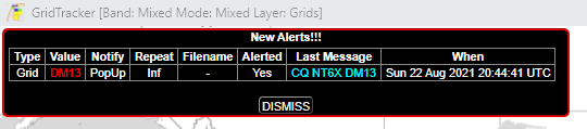 "Example of a pop-up alert"