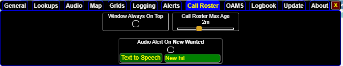 "Call Roster Settings"