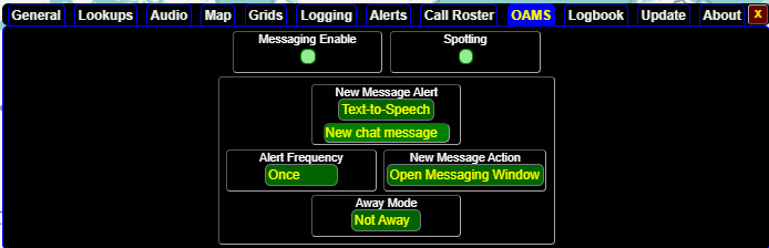 "GridTracker OAMS Settings"